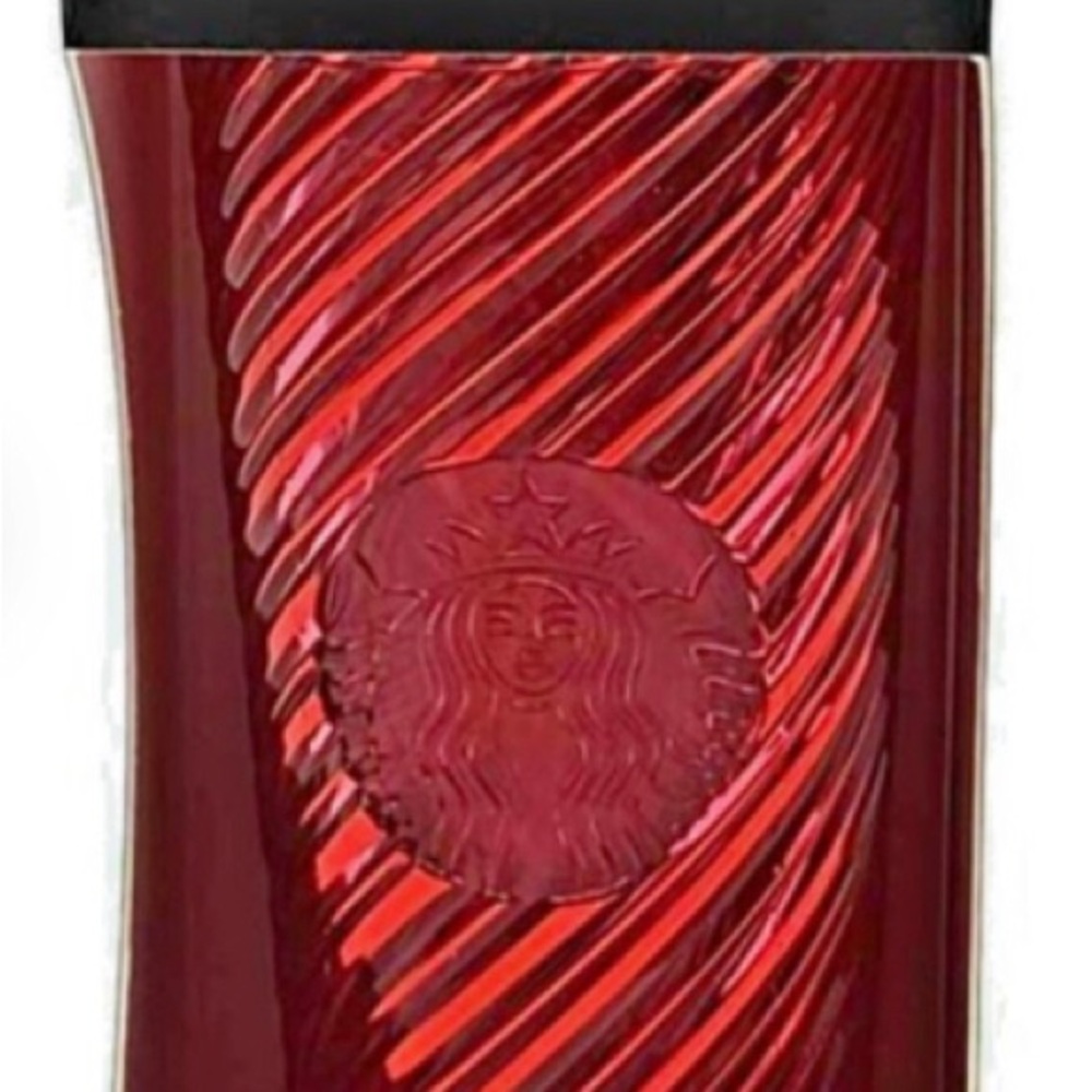 Starbucks Metallic Red Swirl Travel Tumbler